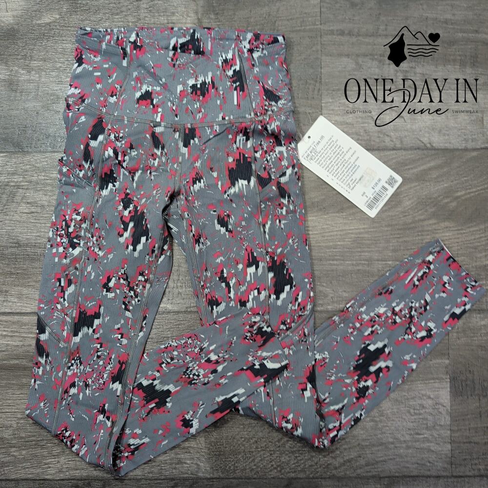 Lululemon Fast and Free HR Tight 25" Floral Flux Multi Nulux NWT Size 2